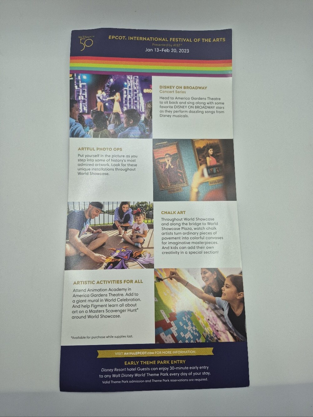 Epcot International Festival Of The Arts AT&T Jan 13-Feb 20, 2023 Brochure